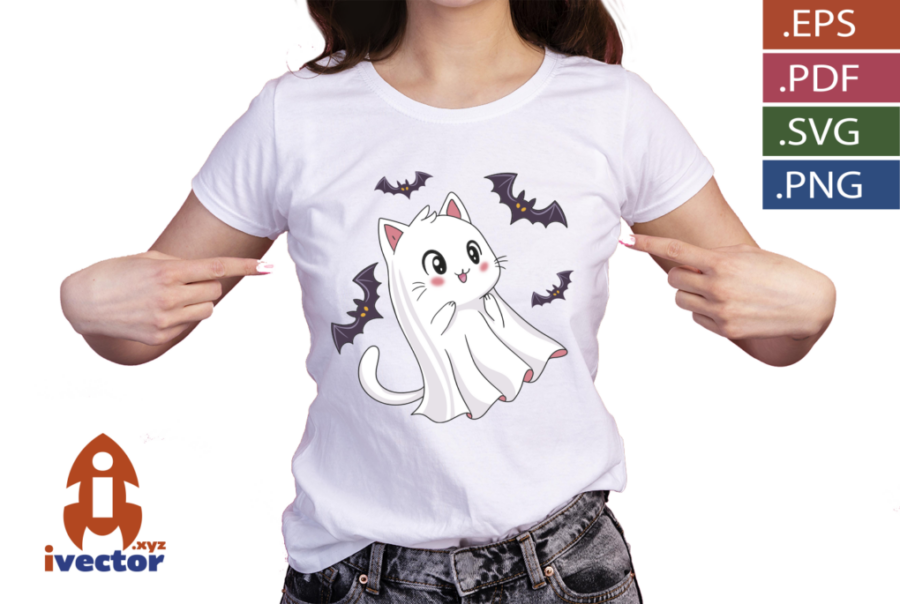 FANTASMA-HALLOWENN-VECTOR-EDITABLE_P2 GATO FANTASMA HALLOWENN VECTOR EDITABLE
