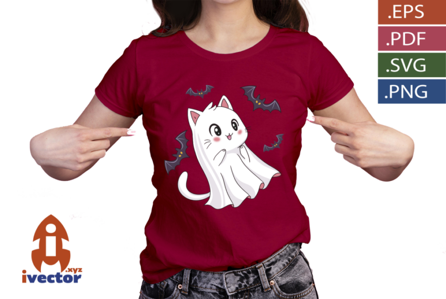 FANTASMA-HALLOWENN-VECTOR-EDITABLE_P4 GATO FANTASMA HALLOWENN VECTOR EDITABLE
