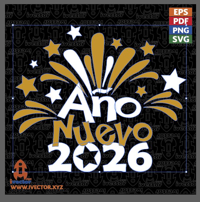 FELIZ-ANO-NUEVO-2026-ESTRELLAS-P1 Feliz Año nuevo 2026 estrellas Vector