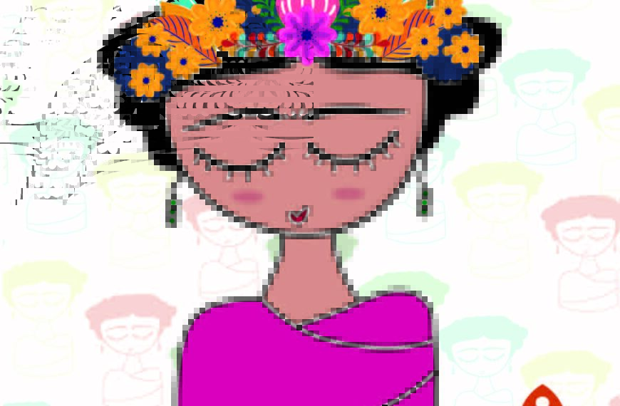 FRIDA KAHLO VECTOR FLORES COLORES EDITABLES