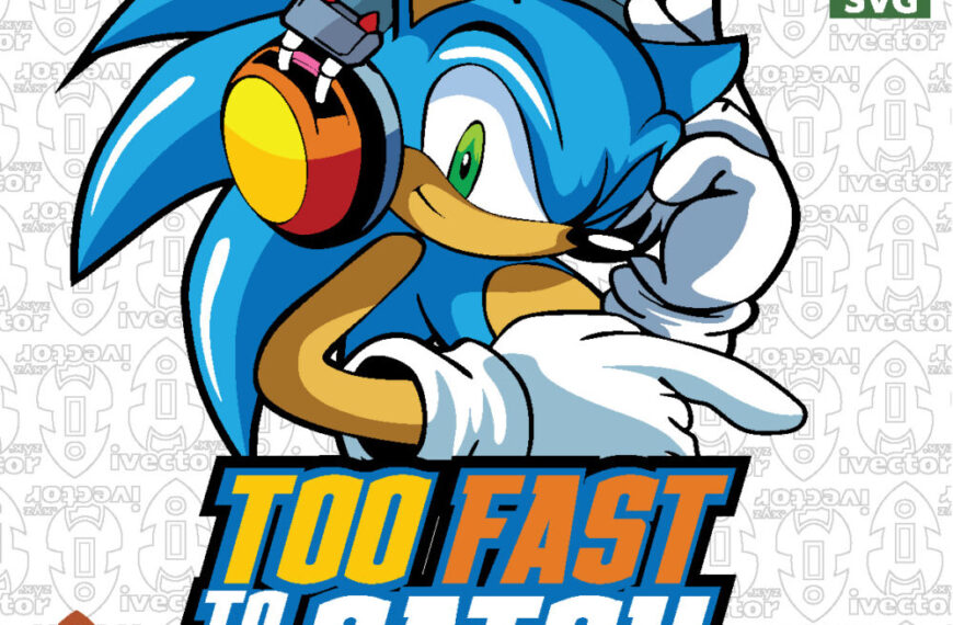 Fast Blue Hedgehog Cartoon Vector for T-Shirts and Sublimation