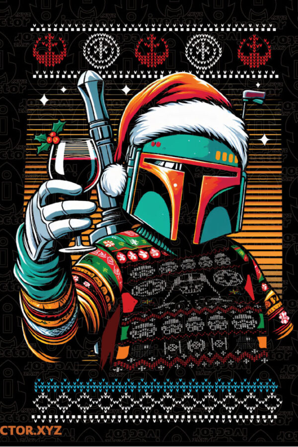 Festive-Space-Warrior-Halftone-Christmas-Design-600x900 VECTORES Y RECURSOS
