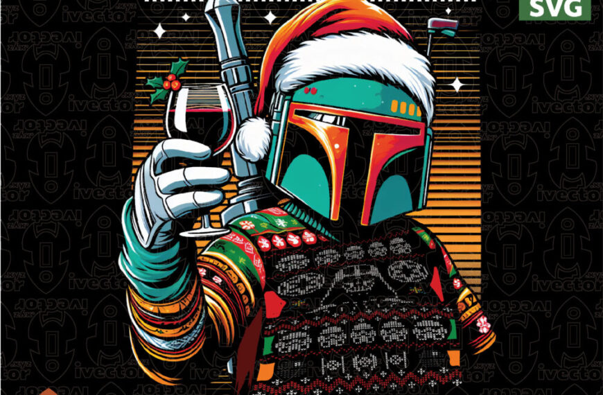 Festive Space Warrior Halftone Christmas Design