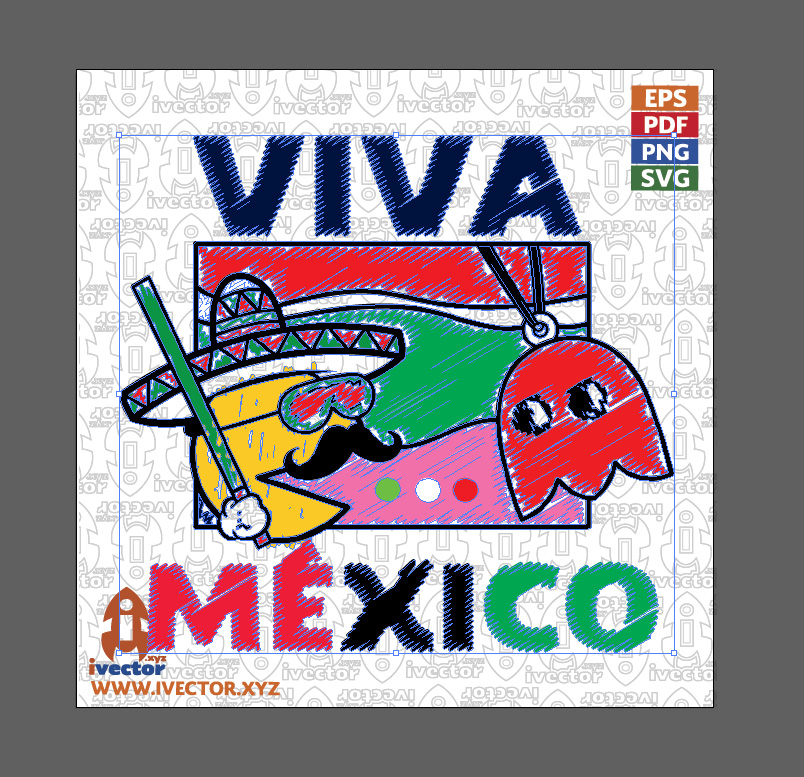 Fiesta-Mexicana-con-Pinata_Mesa-de-trabajo-2 Fiesta Mexicana con Piñata – Celebración Viva México Ilustración Vectorial
