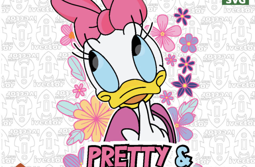 Ilustración Floral de Pato Femenino “Pretty & Fabulous” – Vector para Estampados