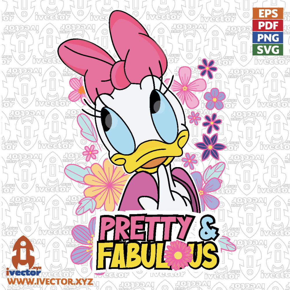 Floral-Female-Duck-Pretty-Fabulous-Illustration-–-Vector-T-Shirt-Design_Mesa-de-trabajo-1 VECTORES Y RECURSOS