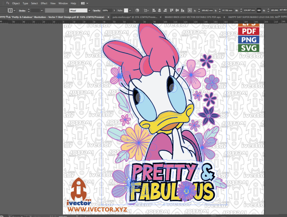 Floral-Female-Duck-Pretty-Fabulous-Illustration-–-Vector-T-Shirt-Design_Mesa-de-trabajo-2 Ilustración Floral de Pato Femenino “Pretty & Fabulous” – Vector para Estampados