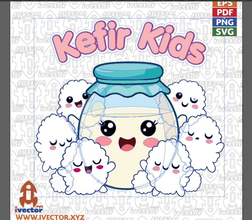 Frasco-de-Leche-Kawaii-con-Bolitas-de-Arroz_Mesa-de-trabajo-2 Frasco de Leche Kawaii con Bolitas de Arroz | Archivo Vectorial SVG PNG EPS PDF