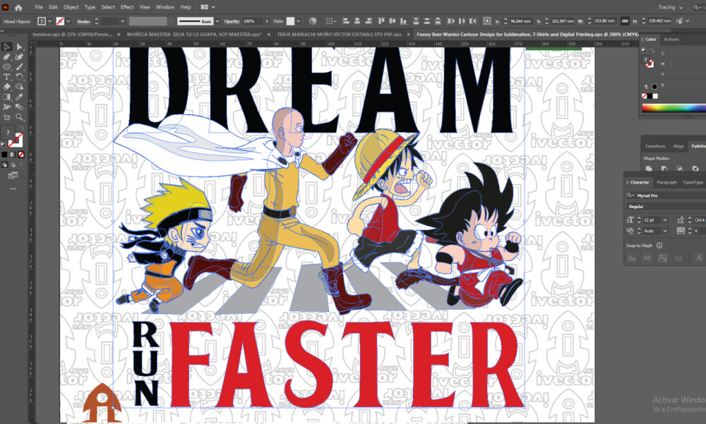 Funny-Beer-Warrior-Cartoon-Design-for-Sublimation-T-Shirts-and-Digital-Printing_Mesa-de-trabajo-2-1 Anime-Inspired Hero Runners Design for T-Shirts and Printing Projects