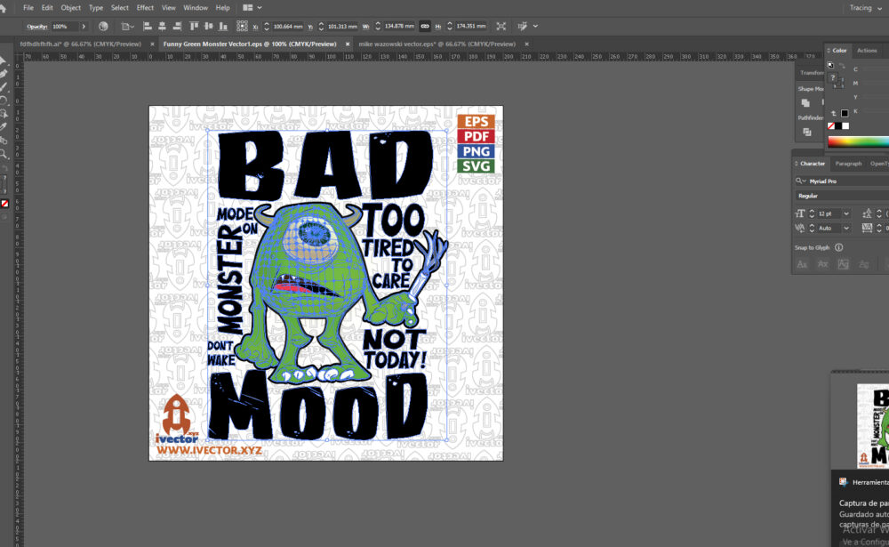 Funny-Green-Monster-Vector1_Mesa-de-trabajo-2 Funny Green Monster Vector