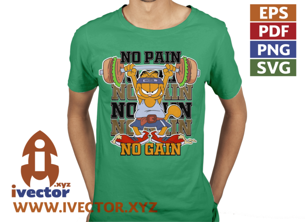 GARFIEL-NO-PAIN-NO-GAIN-GYM-VECTOR_P6 GARFIELD NO PAIN NO GAIN GYM VECTOR