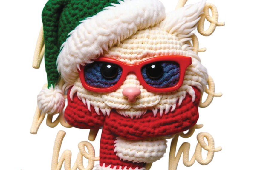 GATO NAVIDEÑO CROCHET PNG ALTA CALIDAD