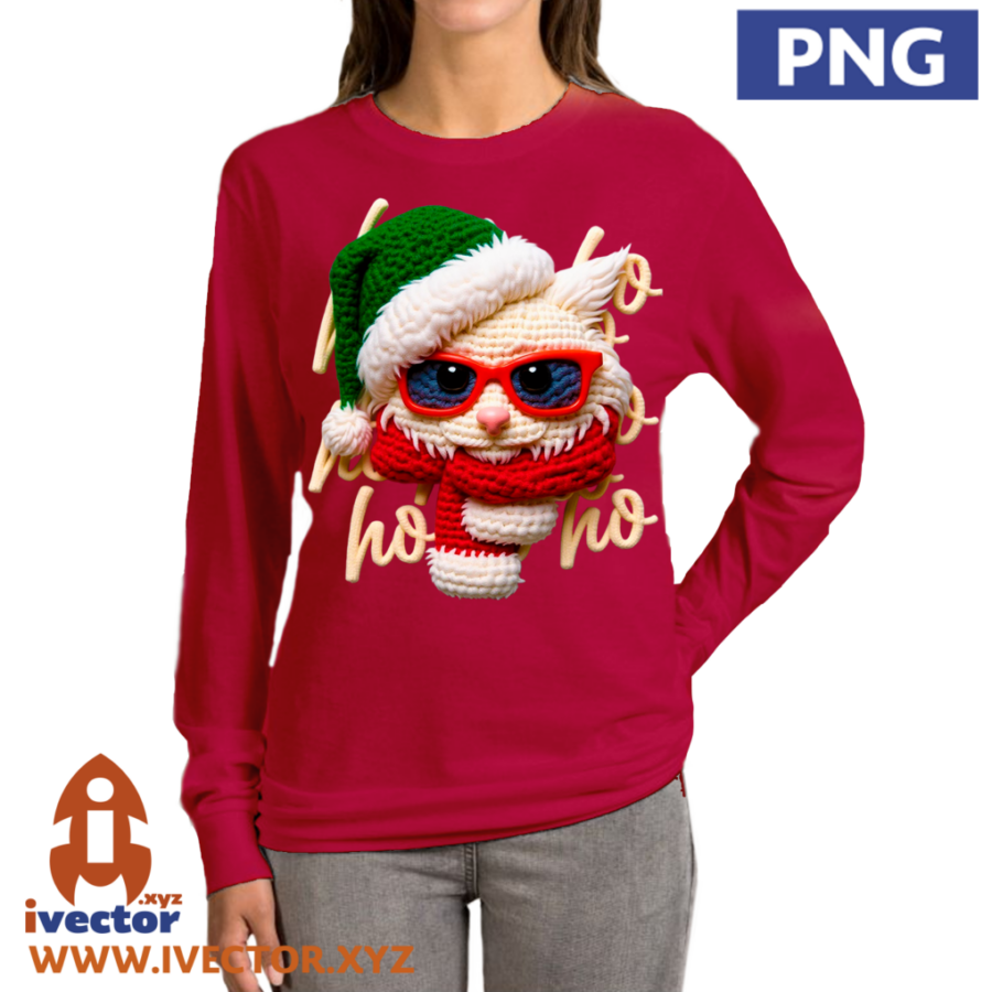 GATO-NAVIDENO-CROCHET-PNG-ALTA-CALIDAD-P1 GATO NAVIDEÑO CROCHET PNG ALTA CALIDAD