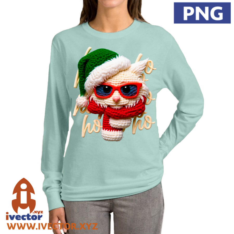 GATO-NAVIDENO-CROCHET-PNG-ALTA-CALIDAD-P4 GATO NAVIDEÑO CROCHET PNG ALTA CALIDAD