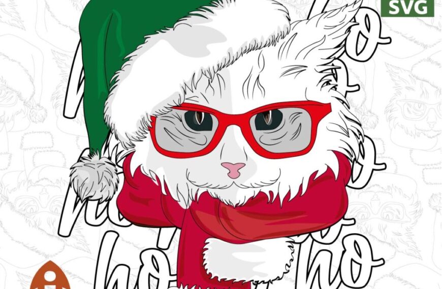 GATO NAVIDEÑO VECTOR EDITABLE EPS PDF SVG