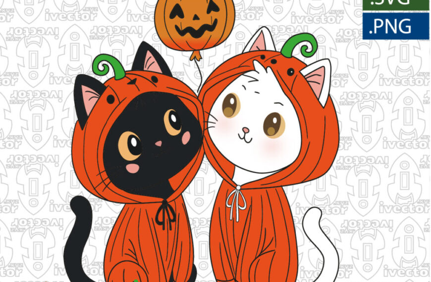GATOS HALLOWEEN VECTOR EDITABLE