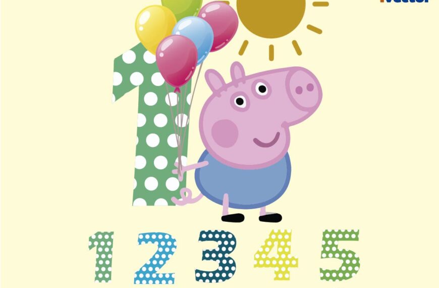 GEORGE CUMPLEAÑOS PEPA PIG VECTOR EDITABLE EPS PDF