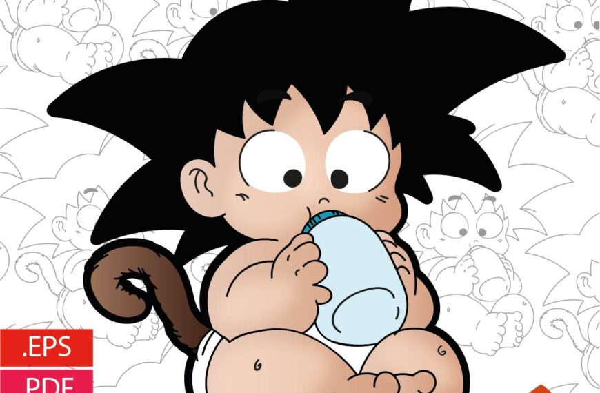 GOKU DRAGON BALL BEBÉ EDITABLE EPS PDF SVG