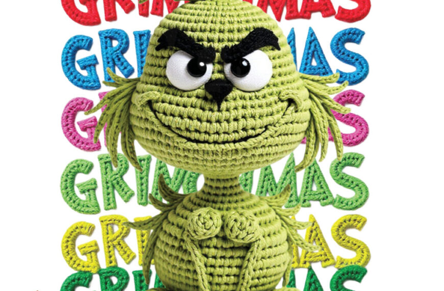 GRINCH ADORABLE LETRAS CROCHET PNG ALTA CALIDAD