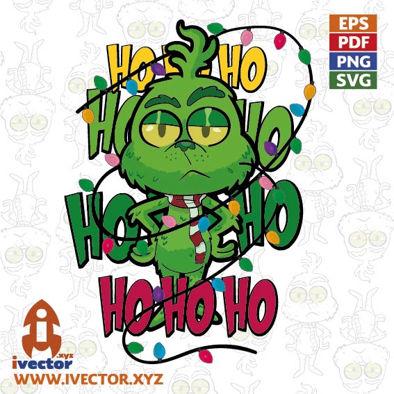 GRINCH HO HO HO VECTOR EDITABLE EPS PDF SVG