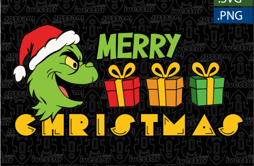 GRINCH MERRY CHRISTMAS PACMAN VECTOR