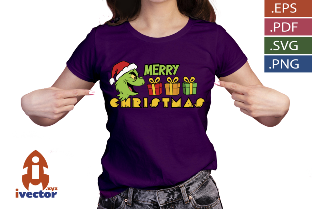 GRINCH-MERRY-CHRISTMAS-PACMAN-VECTOR_P1 GRINCH MERRY CHRISTMAS PACMAN VECTOR