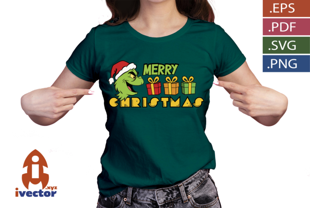 GRINCH-MERRY-CHRISTMAS-PACMAN-VECTOR_P4 GRINCH MERRY CHRISTMAS PACMAN VECTOR