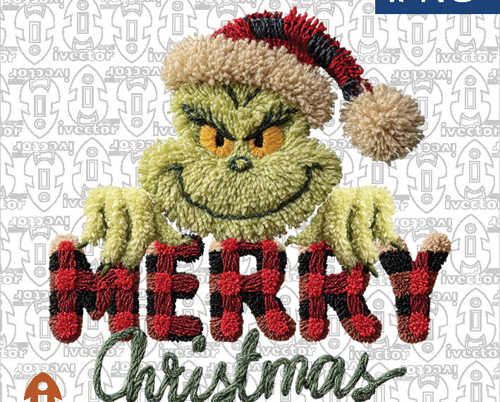 GRINCH MERRY CRISTMAS CROCHET PNG ALTA CALIDAD