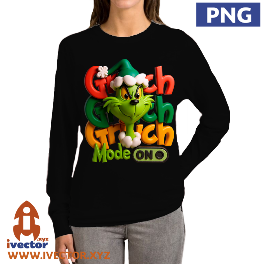 GRINCH-MODE-ON-NAVIDENO-GRABADO-3D-PNG-P1 GRINCH MODE ON NAVIDEÑO GRABADO 3D PNG