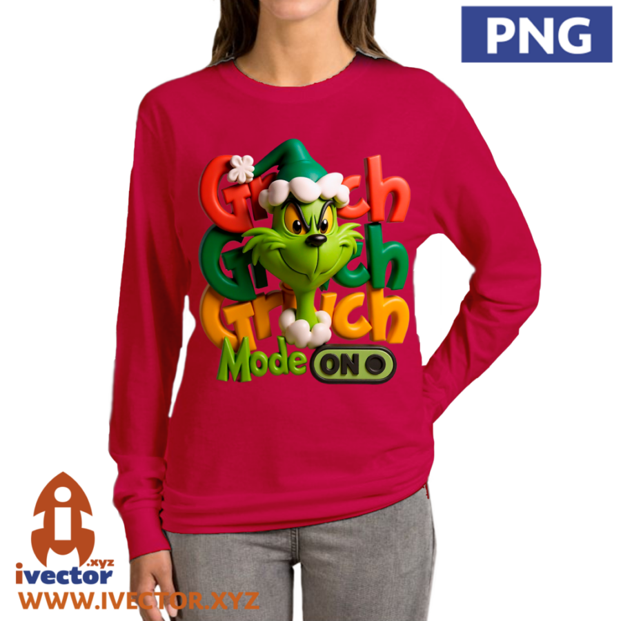 GRINCH-MODE-ON-NAVIDENO-GRABADO-3D-PNG-P2 GRINCH MODE ON NAVIDEÑO GRABADO 3D PNG