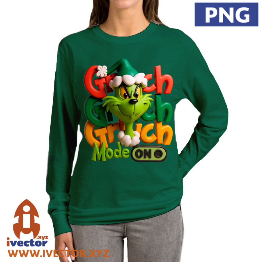 GRINCH-MODE-ON-NAVIDENO-GRABADO-3D-PNG-P3 GRINCH MODE ON NAVIDEÑO GRABADO 3D PNG
