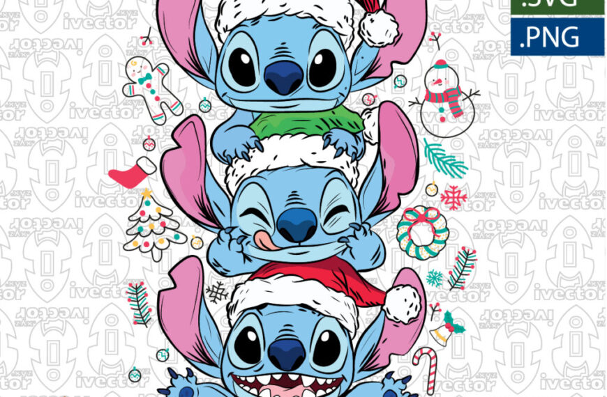 STITCH NAVIDAD DIBUJO VECTOR EDITABLE EPS PDF