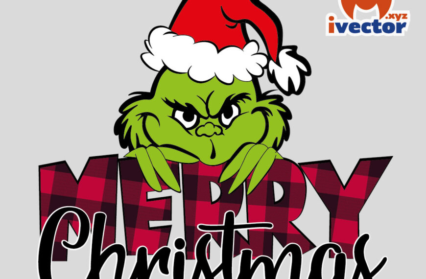 GRINCH NAVIDEÑO MERRY CHRISTMAS VECTOR EDITABLE