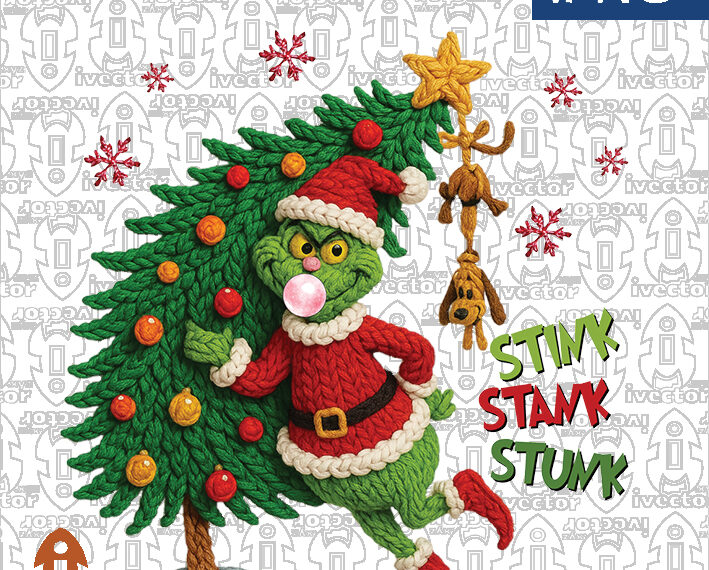 GRINCH NAVIDEÑO PINO ESTILO CROCHET BORDADO