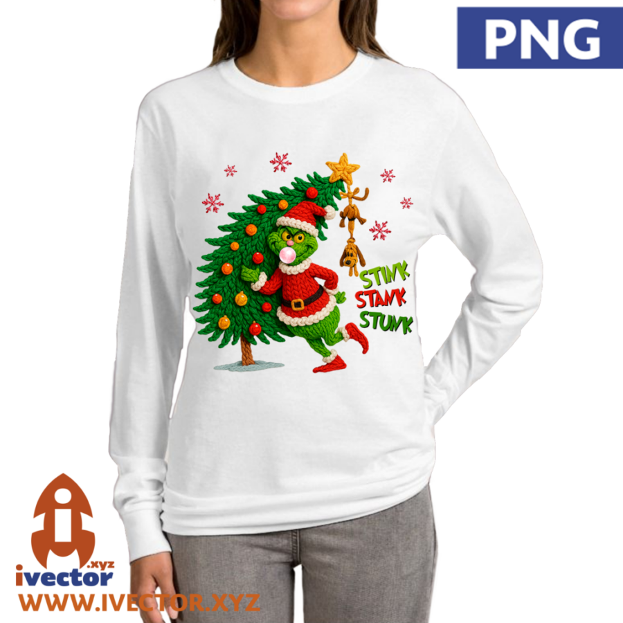 GRINCH-NAVIDENO-PINO-ESTILO-CROCHET-BORDADO-P5 GRINCH NAVIDEÑO PINO ESTILO CROCHET BORDADO