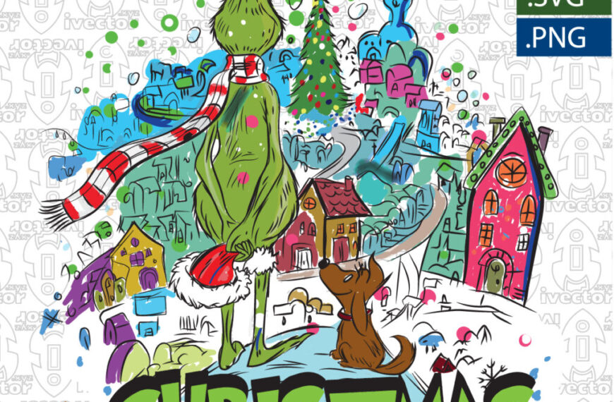 GRINCH PAISAJE DIBUJO VECTOR EDITABLE EPS PDF