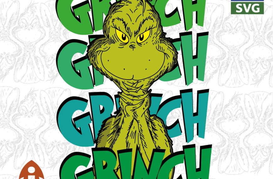 GRINCH RETRO NAVIDAD VECTOR EDITABLE EPS PDF SVG