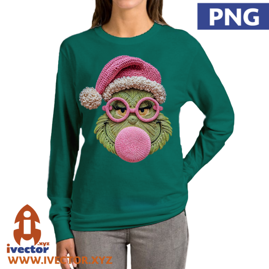 GRINCH-ROSA-ESTILO-CROCHE-BORDADO-P1 GRINCH ROSA ESTILO CROCHE BORDADO