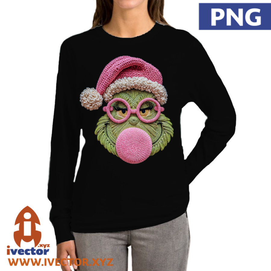 GRINCH-ROSA-ESTILO-CROCHE-BORDADO-P2 GRINCH ROSA ESTILO CROCHE BORDADO