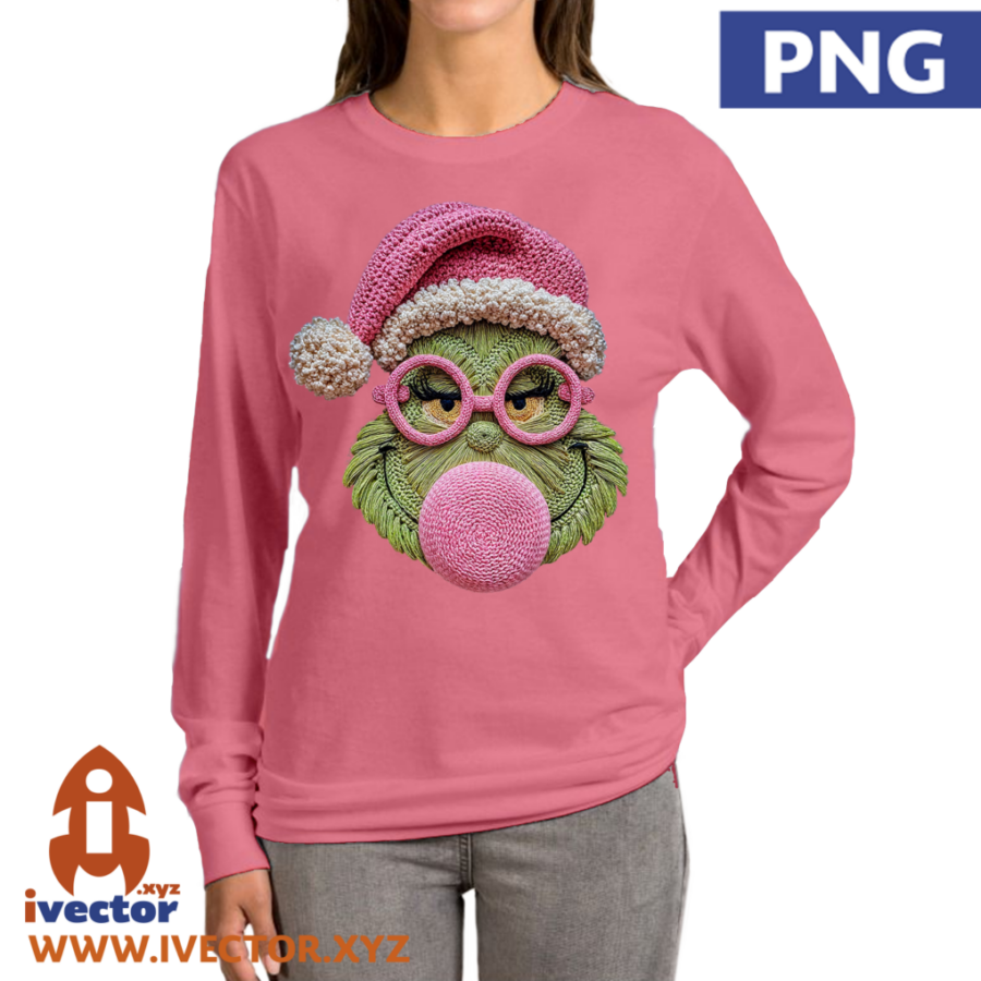 GRINCH-ROSA-ESTILO-CROCHE-BORDADO-P3 GRINCH ROSA ESTILO CROCHE BORDADO