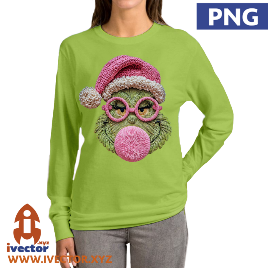GRINCH-ROSA-ESTILO-CROCHE-BORDADO-P5 GRINCH ROSA ESTILO CROCHE BORDADO