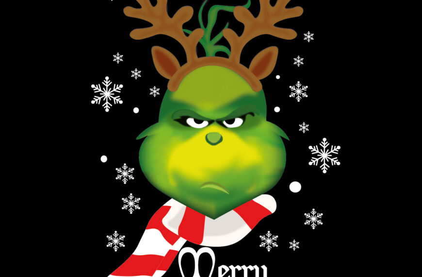 GRINCH ROSTRO NIEVE MERRY CHRISTMAS VECTOR