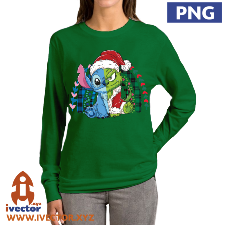 GRINCH-STITCH-ARCO-NAVIDENO-VECTOR-EDITABLE-EPS-PDF-01-P4 GRINCH STITCH ARCO NAVIDEÑO VECTOR EDITABLE EPS PDF