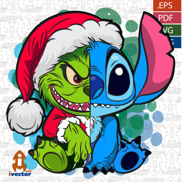GRINCH-STITCH-MERRY-CHRISTMAS-VECTOR-EDITABLE-600x600 Ivector - Recursos Ilimitados DTF