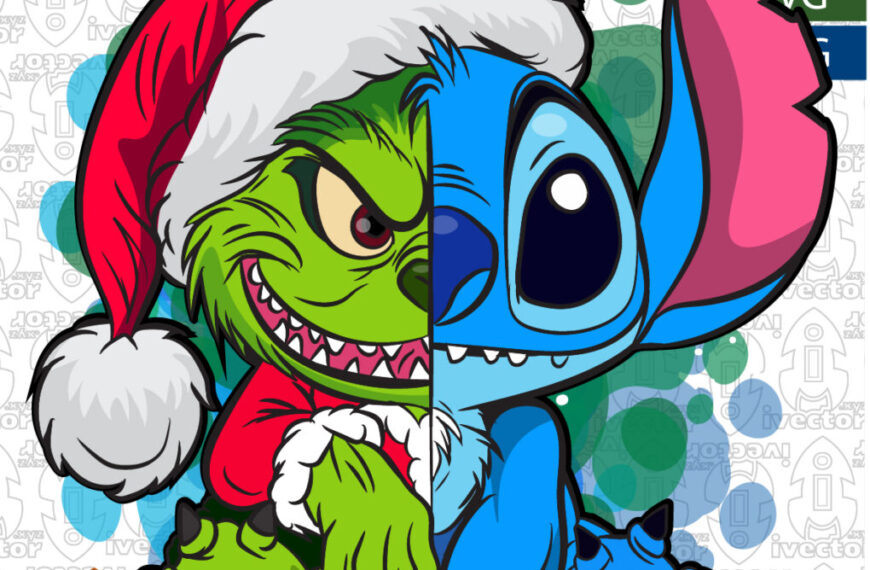 GRINCH STITCH MERRY CHRISTMAS VECTOR EDITABLE
