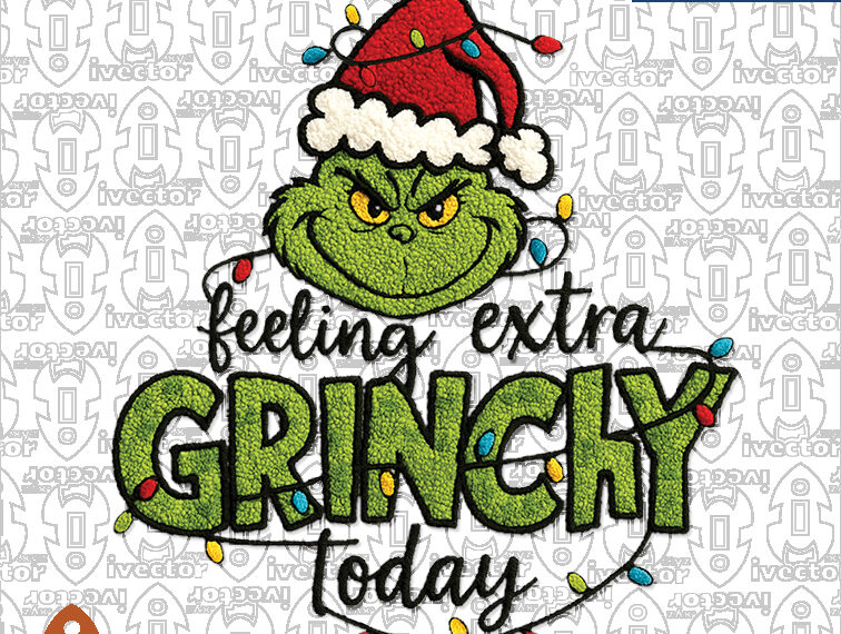 GRINCHY LETRAS NEGRAS CROCHET PNG ALTA CALIDAD