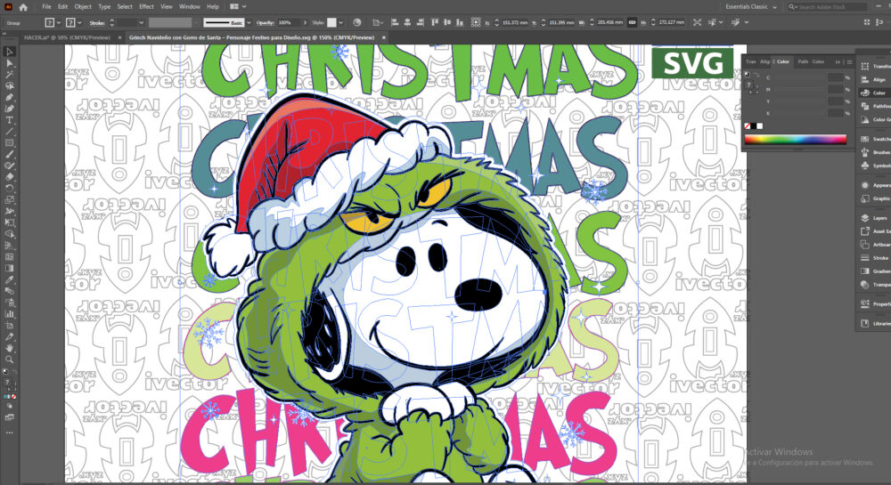 Grinch-Navideno-con-Gorro-de-Santa-–-Personaje-Festivo-para-Diseno-02 Perrito, monstruo verde con Gorro de Santa – Personaje Festivo para Diseño