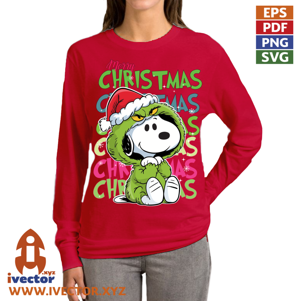 Grinch-Navideno-con-Gorro-de-Santa-–-Personaje-Festivo-para-Diseno-03 Perrito, monstruo verde con Gorro de Santa – Personaje Festivo para Diseño