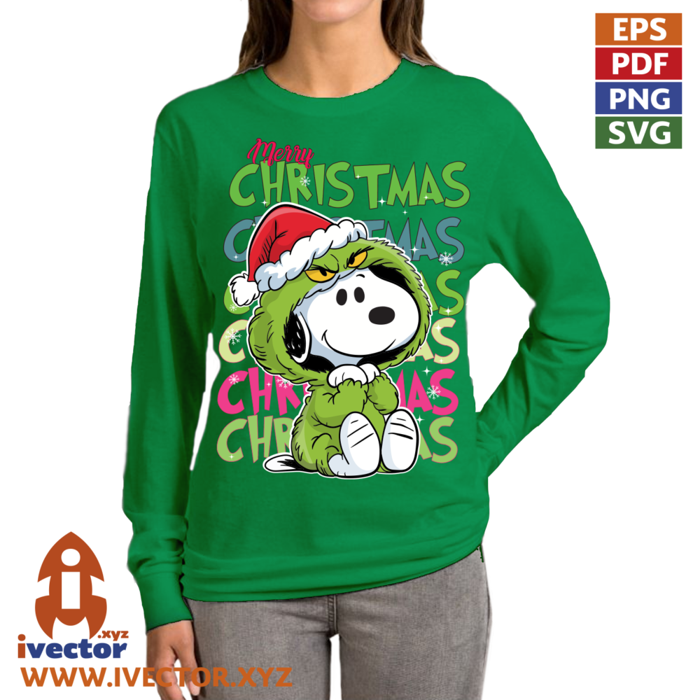 Grinch-Navideno-con-Gorro-de-Santa-–-Personaje-Festivo-para-Diseno-05 Perrito, monstruo verde con Gorro de Santa – Personaje Festivo para Diseño