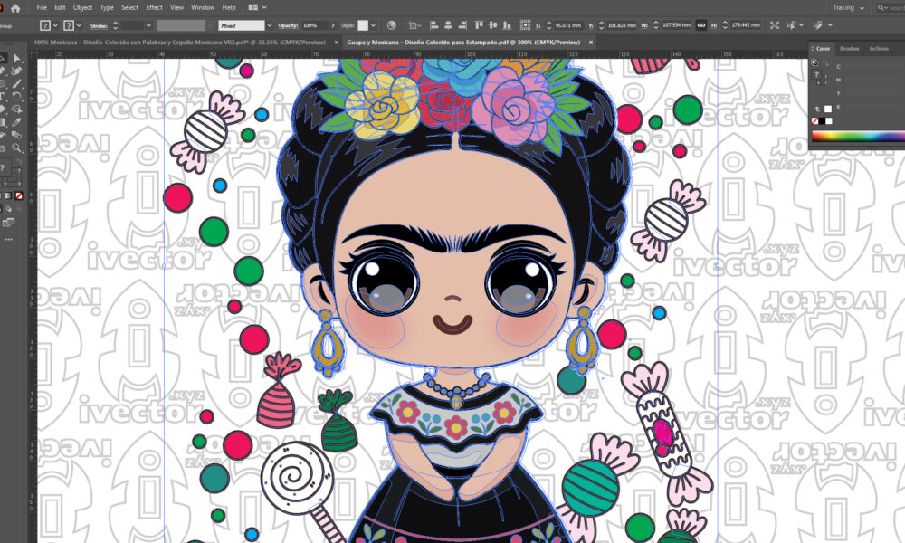 Guapa-y-Mexicana-–-Diseno-Colorido-para-Estampado_Mesa-de-trabajo-2 Guapa y Mexicana – Diseño Colorido para Estampado